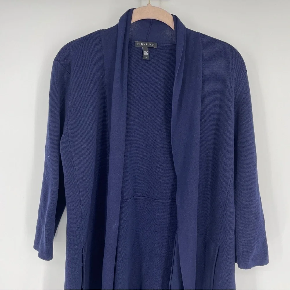 Eileen Fisher Sleek Ribbed Long Cardigan